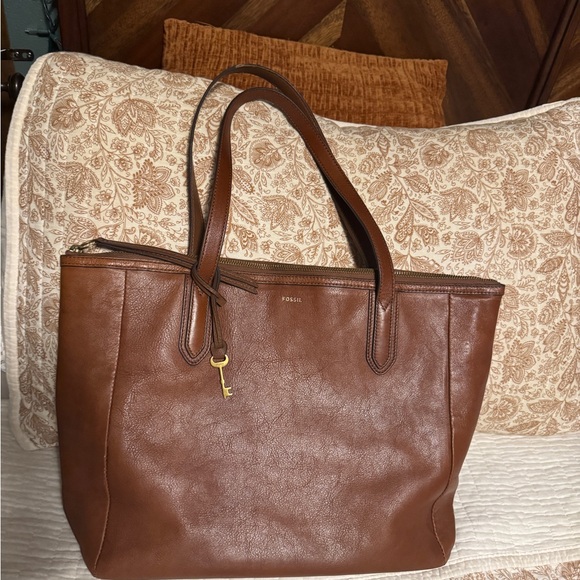 Fossil Cognac Sydney Tote Bag (Large) - Picture 4 of 10